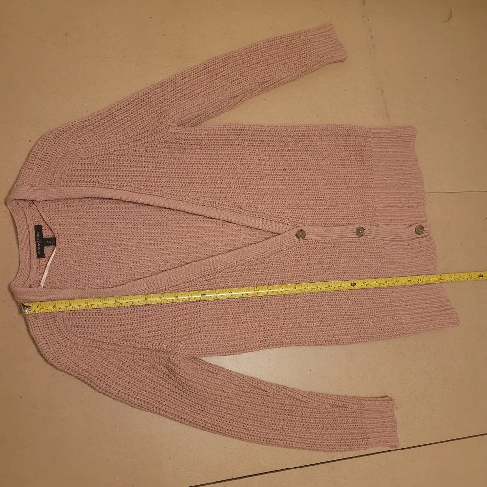 Banana Republic chunky knit cardigan  long sweater wool blend Medium - Picture 4 of 8